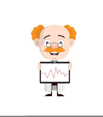 Mutlu doktor gösteren grafik durumu tablet