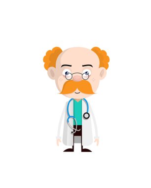 Yaşlı Doktor yüz ifade vektör şaşırttı