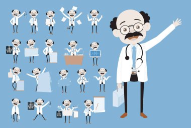 Çizgi Doktor pozlar ve kavramlar Vintage Set