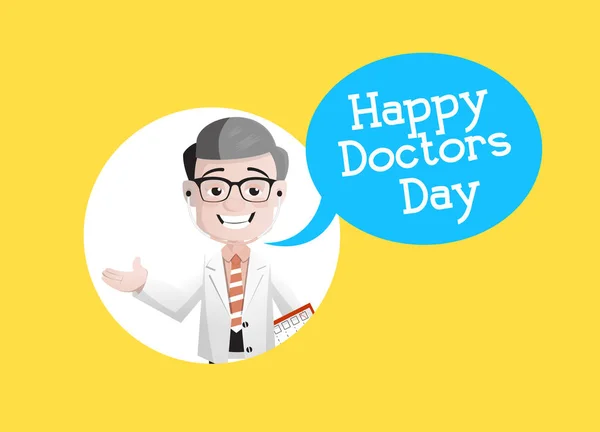 Doktor nörolog vektör karakter gülümseyen günün kutlu-