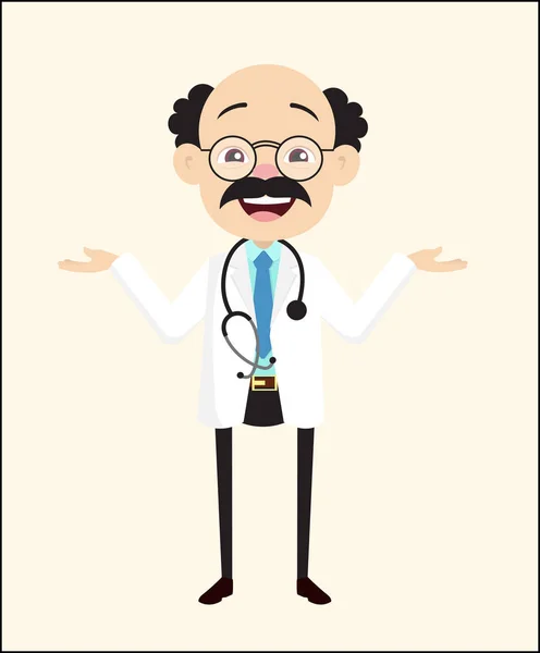 Riendo Doctor Vector Expresión Carácter — Vector de stock