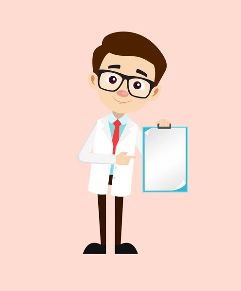 Young Gynecologist Showing Blank Paper Note Vector — Stock Vector