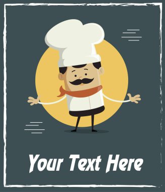 Çizgi film Şef arka plan düz vektör çizim tasarım