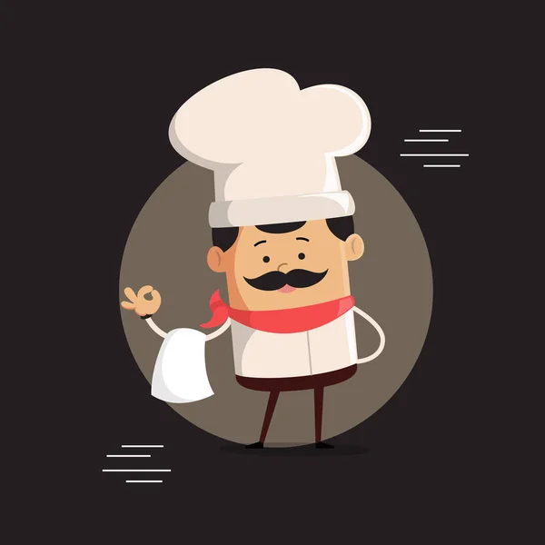 Chef Carácter Vector Ilustración Diseño — Vector de stock