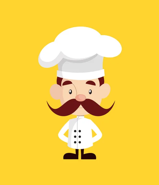 Cute Chef Flat Vector Illustration Design — Stock Vector