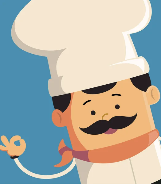 Desenhos animados Chef plana Vintage Vector fundo Ilustração Design — Vetor de Stock