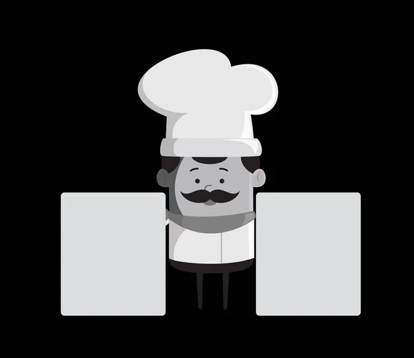 Caricatura Chef banners plana Vector Ilustración Diseño — Vector de stock