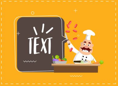 Yağ karikatür sınıf düz vektör çizim tasarım yemek Şef