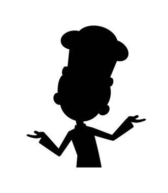 Şef vektör çizim tasarım - siluet logosu