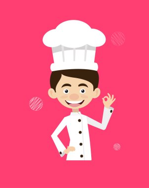 Şef vektör çizim tasarım - gülümseyen