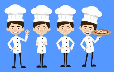 Şef vektör çizim tasarım - ayakta pozlar