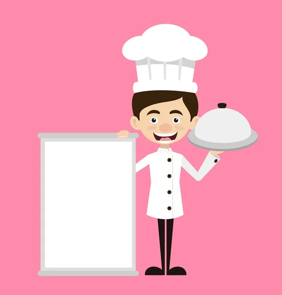 Disegno Illustrazione Vettoriale Chef Menu — Vettoriale Stock