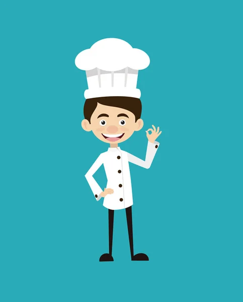 Projeto Ilustração Vetor Chef Pose Agradável — Vetor de Stock
