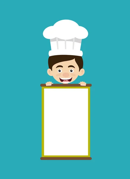 Chef Vector Illustration Design Banner Bianco — Vettoriale Stock