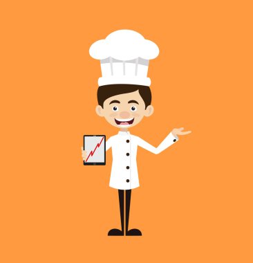 Şef Çizgi Filmi - Tablet 'te Kâr Büyütme Grafiği Sunar