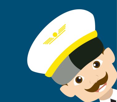 Çizgi film Pilot Uçuş Görevlisi - Köşesinde Başı Olan Boş Boşluk