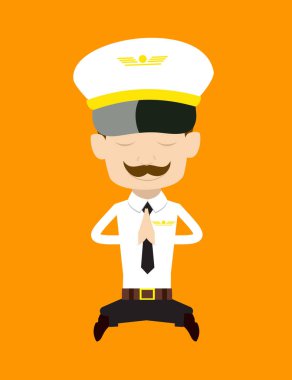 Çizgi film Pilot Uçuş Görevlisi - Oturup Dua Etme