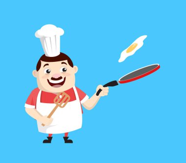 Cartoon Fat Funny Cook - Preparing Food