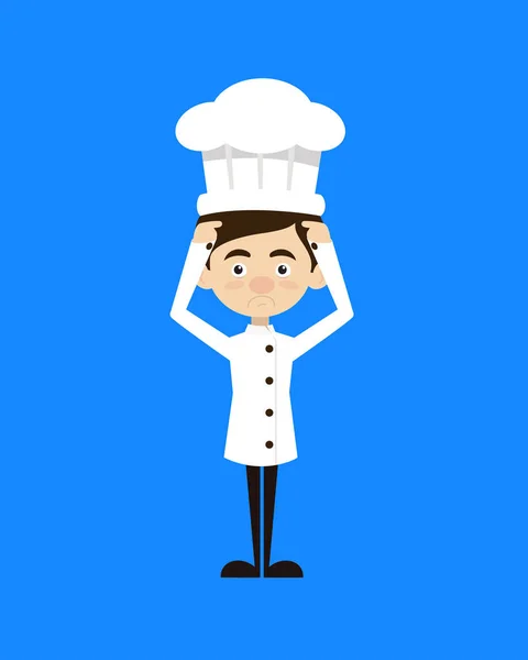 Chef Cartoon - Worried — Stock Vector