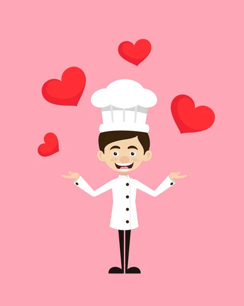 Chef Cartoon - Presenting Hearts