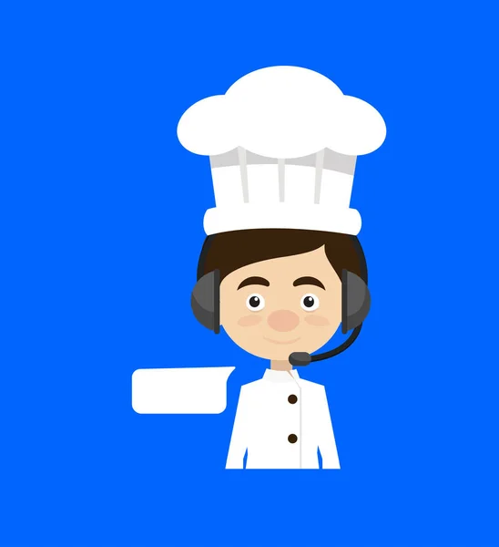 Caricature de chef - Fournir un service à la clientèle — Image vectorielle