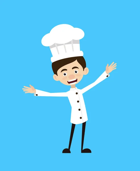 Chef de dibujos animados - En alegre Pose — Vector de stock