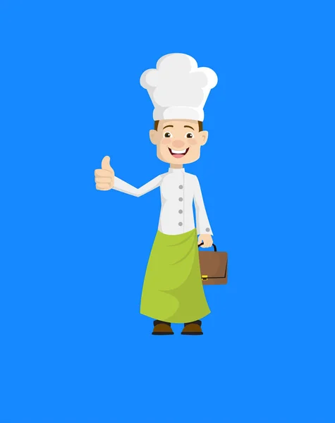 Chef - Mostrando un pulgar hacia arriba — Vector de stock