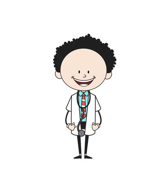 Doctor de dibujos animados - de humor feliz — Archivo Imágenes Vectoriales