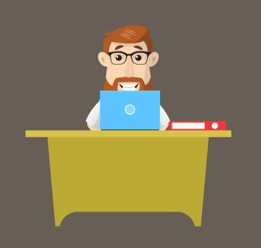 Doktor - Laptop üzerinde çalışıyorum