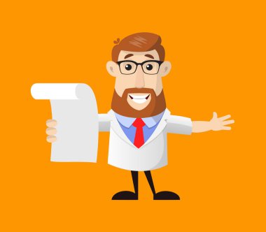 Doktor... Elinde bir belge ve anons var.