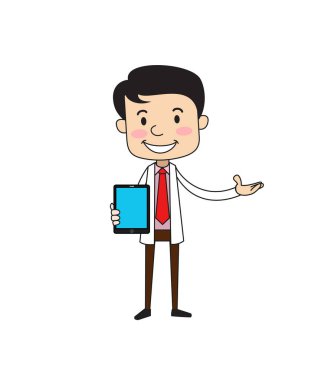 Dişçi - Boş ekranlı bir Tablet Sunuluyor