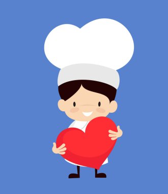 Sevimli Çizgi film Şefi - Kalpli Ayakta Duran