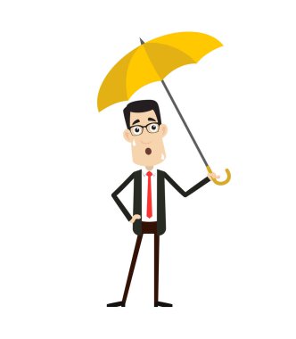 Şirket İş Karakteri - Şemsiye ile Durma