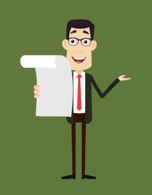 Kurumsal İş Karakteri - Bir Kağıt Tutma ve Açıklama