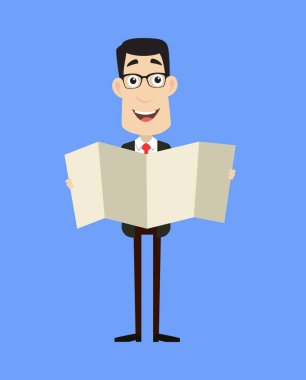 Kurumsal İş Karakteri - Katlanmış Kağıt Pankart Tutma