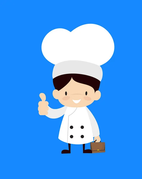 Cute Cartoon Chef - Εμφανίζοντας ένα αντίχειρα επάνω — Διανυσματικό Αρχείο
