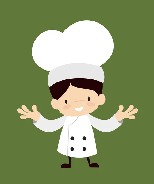 Cute Cartoon Chef - In Cheerful Pose — Stock Vector