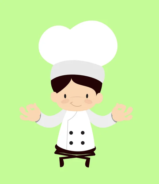 Carino Cartoon Chef - Fare meditazione — Vettoriale Stock