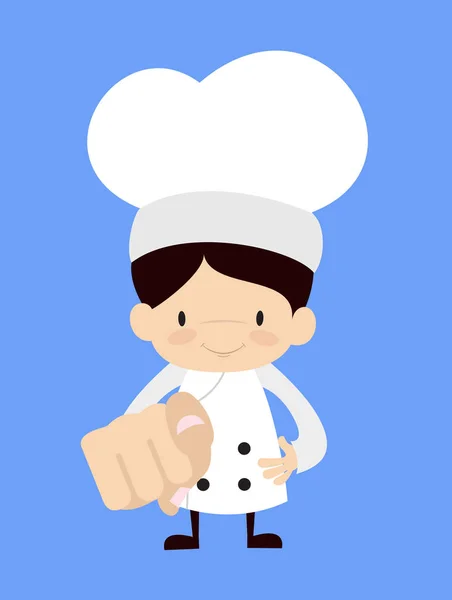 Cute Cartoon Chef - Laughing and Pointing — Stock Vector