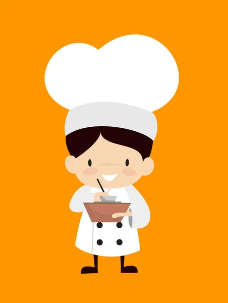 Cute Cartoon Chef - Προετοιμασία έκθεση στην ευτυχισμένη διάθεση — Διανυσματικό Αρχείο