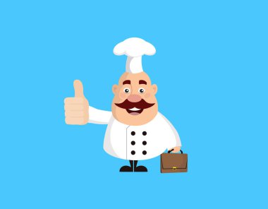 Şişko Komik Şef - Başparmağını kaldırıyor