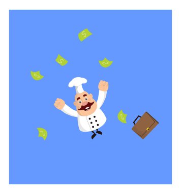 Şişko Komik Şef - Parayla heyecanla zıplıyor