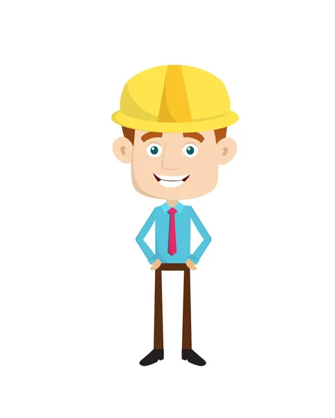 Engineer Builder Architect - in happy mood — Stock Vector