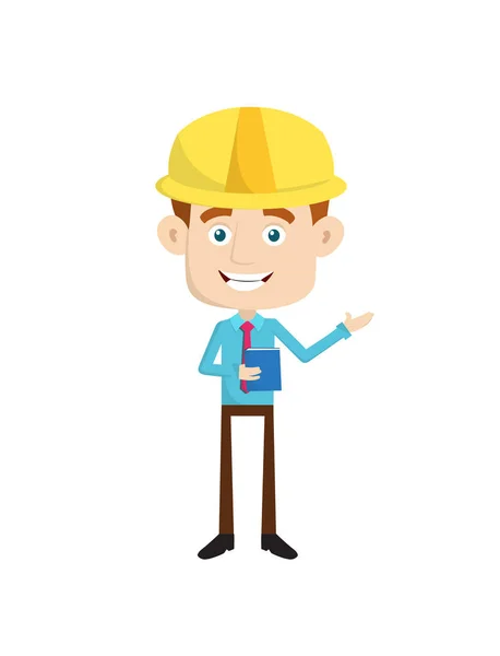 Engineer Builder Architect - Könyv és bemutatása — Stock Vector