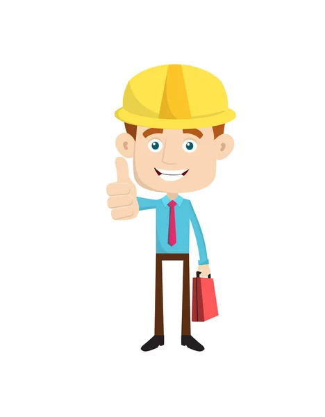 Engineer Builder Architect - Hüvelykujj felfelé mutatva — Stock Vector