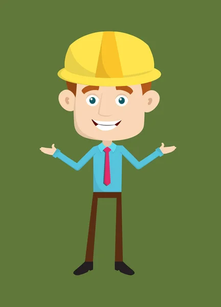 Engineer Builder Architect - Standing in Presenting Pose — Stock Vector