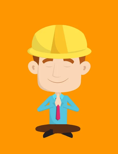 Engineer Builder Architect - Sitting and Praying — Stock Vector