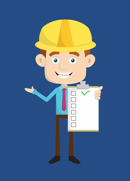 Engineer Builder Architect - Showing a Checklist — Stock Vector