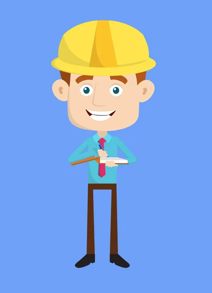 Mérnök építész építész - Felkészülés riport boldog hangulatban — Stock Vector