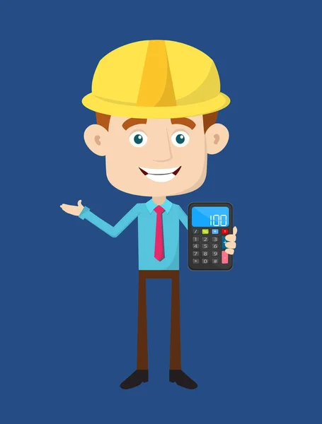 Engineer Builder Architect - Presenting a Calculator — Stock Vector